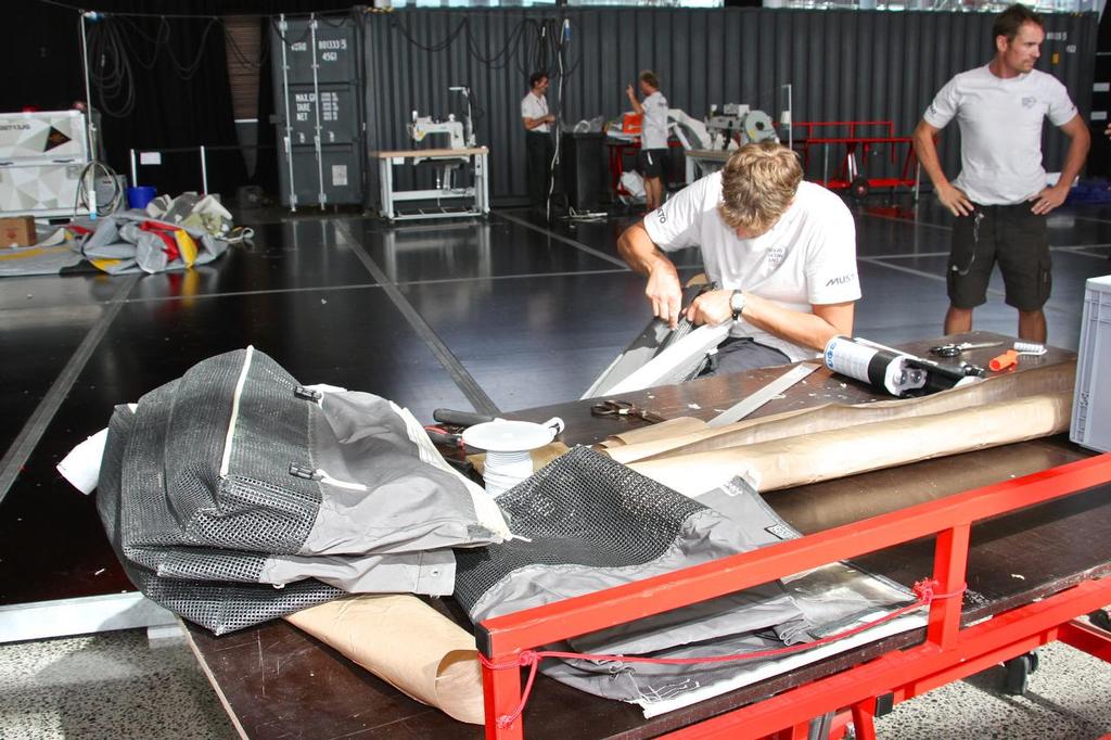 Bag and non-sail repair area - Volvo Ocean Race Support Teams - March 3, 2015 © Richard Gladwell www.photosport.co.nz